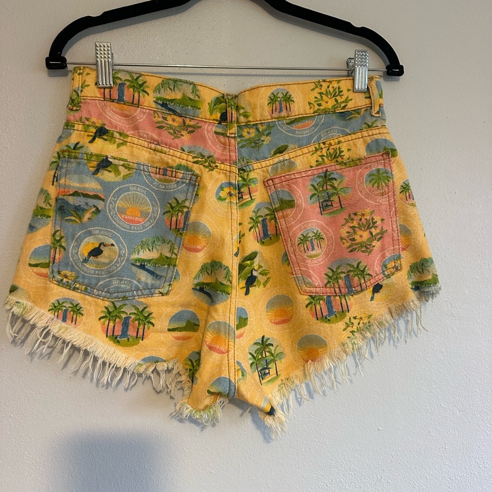 FARM Rio Multicolor Tropical Jean Shorts - Picture 3 of 6